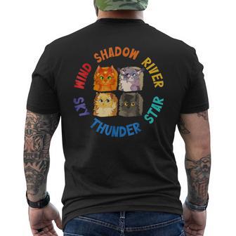 Wind Shadow River Star Thunder Sky Cat FelineFire Star Cat Men's T-shirt Back Print - Thegiftio