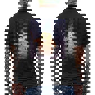 Wizard Cat Meme Vintage Halloween Men's T-shirt Back Print | Mazezy