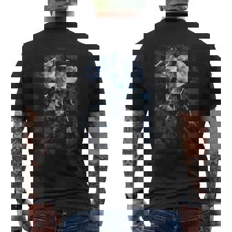 Wolf Howling At The Moon Wildlife Wolves Lovers Men Men's T-shirt Back Print - Thegiftio