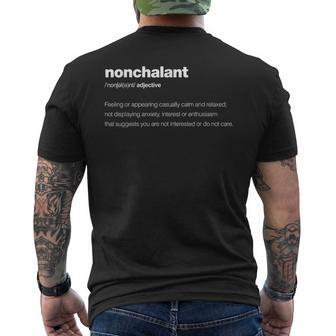 The Word Nonchalant With A Dictionary Definition Men's T-shirt Back Print | Mazezy