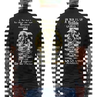 In A World Full Of Bookworms Be A Book Dragon Books Reading Men's T-shirt Back Print | Mazezy