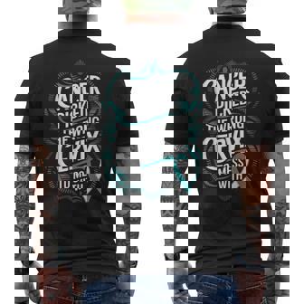 Wrong Cervix To Mess Teal Ribbon Cervical Cancer Awareness Men's T-shirt Back Print - Monsterry