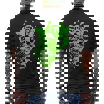 Y2k Alien Cat Meme Retro Silly Cat Vintage Space Kitty Men's T-shirt Back Print - Monsterry