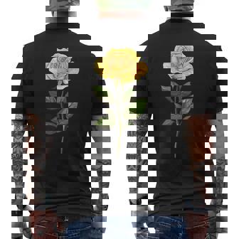 Yellow Rose Graphic Men's T-shirt Back Print - Monsterry