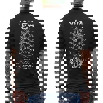 Yoga Because Punching People Is Wrong Men's T-shirt Back Print - Monsterry