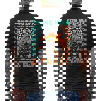 Young Wild Three Monster Truck Birthday 3Rd Racing Boys Men's T-shirt Back Print | Seseable FR