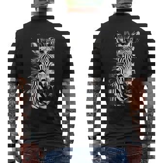 Zebra Animal Print Artwork Drawing Wildlife Nature Safari Men's Back Print T-Shirt | Mazezy