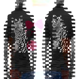 Zebra Wearing Glasses And Blowing Pink Bubble Gum Men's T-shirt Back Print - Monsterry