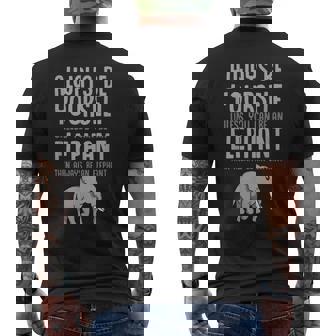 Zoo Animal Kids Always Be An Elephant Men's Back Print T-Shirt | Mazezy