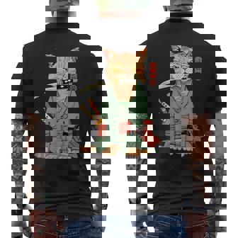 Zoro Cat Warrior T-Shirt mit Rückendruck - Seseable