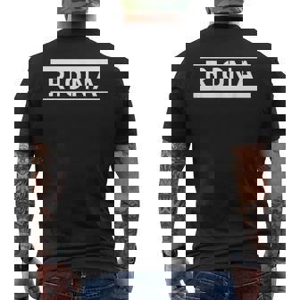 「Riona」ヘボン式「りおな」「リオナ」下の名前 ローマ字 名入れ 名乗り ラテン文字 綴り メンズTシャツ バックプリント - Kawaiitshirt