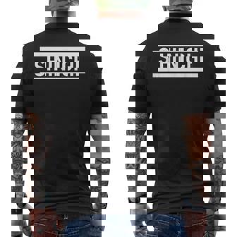 「Shinichi」ヘボン式「しんいち」「シンイチ」下の名前 ローマ字 名入れ 名乗り ラテン文字 綴り メンズTシャツ バックプリント - Kawaiitshirt