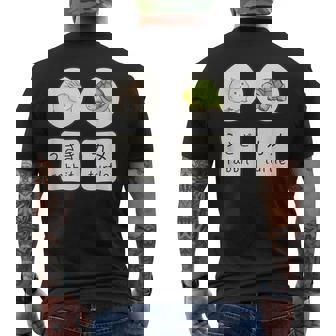 うさぎと亀の日本語かなと英単語かわいい メンズTシャツ バックプリント - Kawaiitshirt