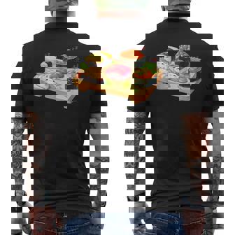 おもしろ寿司 かわいい かわいい 寝る食べ物 メンズTシャツ バックプリント - Kawaiitshirt