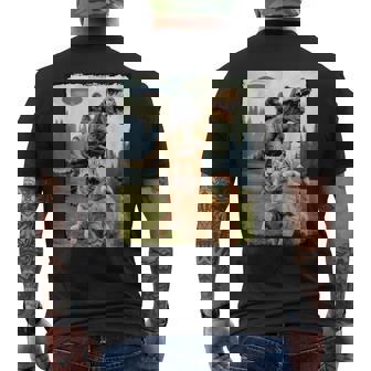 おもしろ猫 ゴリラ 恐竜 Ufo ミーム 不条理なユーモアシーン メンズTシャツ バックプリント - Kawaiitshirt