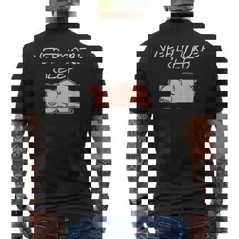 おやすみになる豚のパジャマデザイン メンズTシャツ バックプリント - Kawaiitshirt