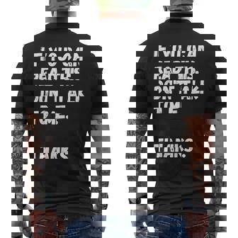 これを読めたら私に話しかけないでください-面白い人が嫌い メンズTシャツ バックプリント - Kawaiitshirt