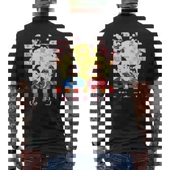 ひな祭り、ひな人形、着物、日本祭りかわいい、桃の節句、提灯、日本の伝統的なお祭り、春、春休み、日本人形 長袖tシャツ メンズTシャツ バックプリント - Kawaiitshirt