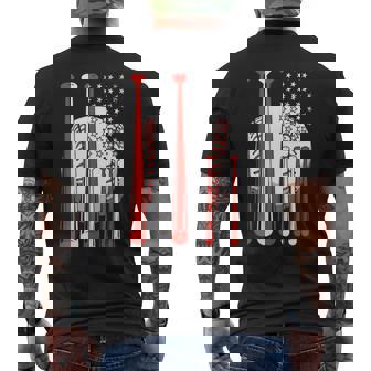 アメリカ 旗 国際的 ソフトボール 野球 メジャーリーグ プロリーグ スポーツ 名高い 大衆的 がいこく 選手会 長袖tシャツ メンズTシャツ バックプリント - Kawaiitshirt