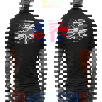 アメリカの国旗-ユニオンジャック-イギリスの国旗 Usa Flag Union Jack Uk Flag メンズTシャツ バックプリント - Kawaiitshirt