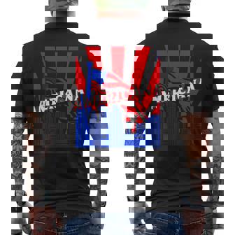 アメリカーナ、都市、旗、Bjj、柔術、Mma、ファイティング、ボックス。 メンズTシャツ バックプリント - Kawaiitshirt