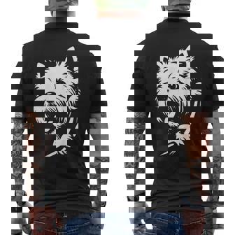 ウエスト ハイランド ホワイト テリア ピーキングドッグ ウェスティ デザイン メンズTシャツ バックプリント - Kawaiitshirt