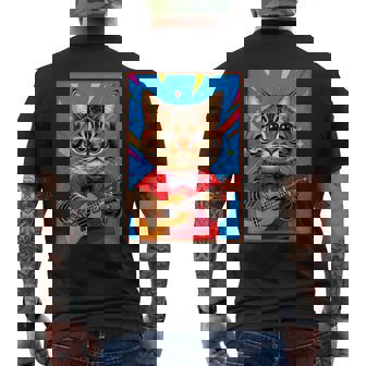 ウクレレ猫 メンズTシャツ バックプリント - Kawaiitshirt