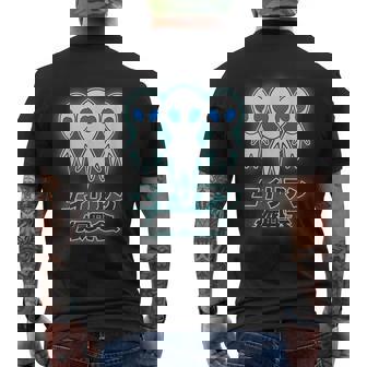 エイリアン振興会（宇宙人）グレイ【ゆるフレンズ】（変なデザイン屋さん）かわいい 面白い メンズTシャツ バックプリント - Kawaiitshirt