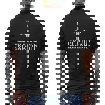 エクスカリバー アーサー王の石の中の伝説の剣 メンズTシャツ バックプリント - Kawaiitshirt