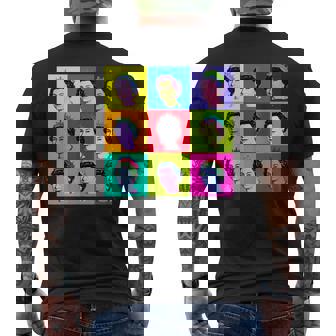 エリザベス 9 正方形タイル ポップアート イギリスの女王 メンズTシャツ バックプリント - Kawaiitshirt