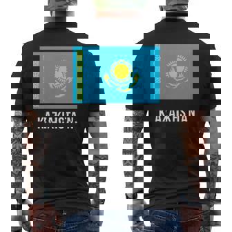 カザフスタン フラッグシャツ メンズTシャツ バックプリント - Kawaiitshirt