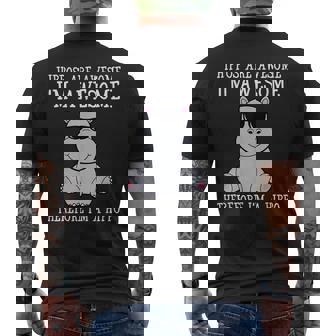 カバはすごいだから私はカバの面白いカバだ メンズTシャツ バックプリント - Kawaiitshirt