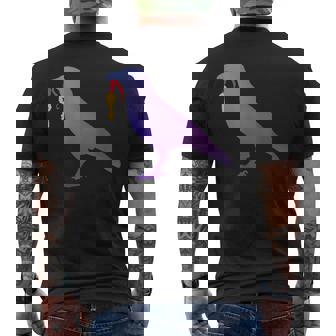 カラス カラス カラス シャツ ゴールド キーホルダー 青い鳥 カラス メンズTシャツ バックプリント - Kawaiitshirt