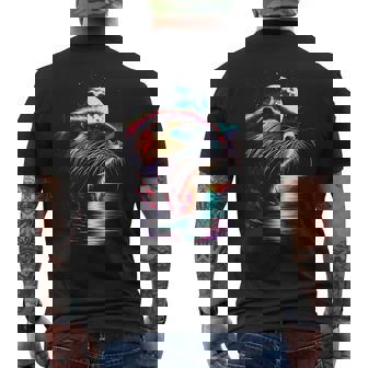 カラフル ヌートリア スピリット 動物 かっこいい イラスト アート メンズTシャツ バックプリント - Kawaiitshirt