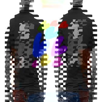 カラフルハート メンズTシャツ バックプリント - Kawaiitshirt