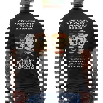 カワイイカプチーノ アサシーノ バレリーナ イタリアン ブレイン ミーム メンズTシャツ バックプリント - Kawaiitshirt