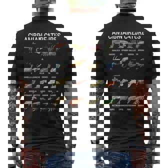 カンブリア紀の生き物チャート–先史時代の海洋生物アート メンズTシャツ バックプリント - Kawaiitshirt