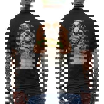 キャバリア・キング・チャールズ・スパニエル・バーガー メンズTシャツ バックプリント - Kawaiitshirt