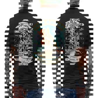 キューバ ハバナ レトロ 車 ヴィンテージ カリブ海のヤシの木 メンズTシャツ バックプリント - Kawaiitshirt