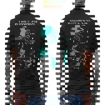 クラゲのライフサイクル メンズTシャツ バックプリント - Kawaiitshirt