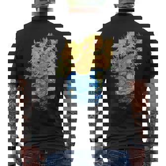 ゴッホ ひまわり&星月夜ポケット 美的アート メンズTシャツ バックプリント - Kawaiitshirt