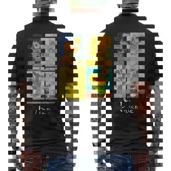 ゴッホの有名な芸術絵画 ひまわりvan Gogh メンズTシャツ バックプリント - Kawaiitshirt