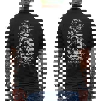 シエナの聖カタリナ 引用 クマの男らしい勇気 カトリック男性 メンズTシャツ バックプリント - Kawaiitshirt