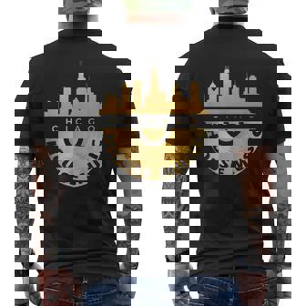 シカゴハウスミュージックシティスケープビニールレコードレイブテクノ Edm メンズTシャツ バックプリント - Kawaiitshirt