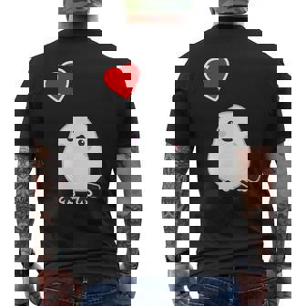 シマエナガ『ハート』白い鳥【どうぶつフレンズ】動物 ゆるくて かわいい メンズTシャツ バックプリント - Kawaiitshirt