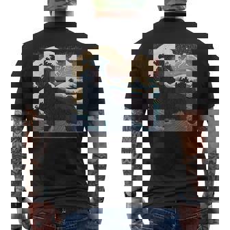 シュールレアリズム 日本画 ニューファンドランド 犬 メンズTシャツ バックプリント - Kawaiitshirt