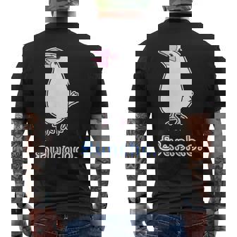 シロブンチョウ さん『トーク』白文鳥【どうぶつフレンズ】かわいい 動物 イラスト メンズTシャツ バックプリント - Kawaiitshirt