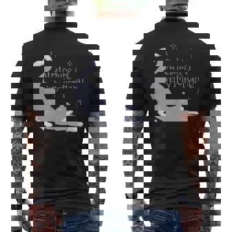 ストレッチは大事！ 猫 ネコ 愛猫 伸び 柔軟 ハチワレ 靴下猫 シンプル かわいい 癒やし メンズ レディース キッズ メンズTシャツ バックプリント - Kawaiitshirt