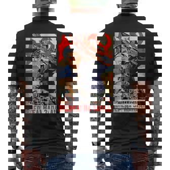 ソビエト・プロパガンダ オンワード・トゥ・ザ・ウェスト 第二次世界大戦 ヴィンテージポスター メンズTシャツ バックプリント - Kawaiitshirt