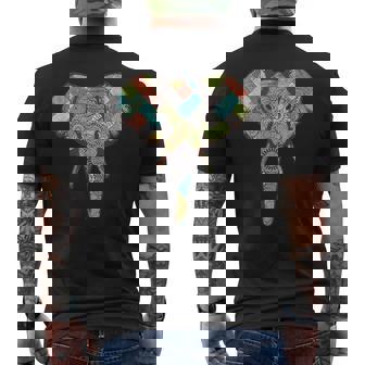 ゾウ I ワイルドライフ I カラフルなゾウ メンズTシャツ バックプリント - Kawaiitshirt